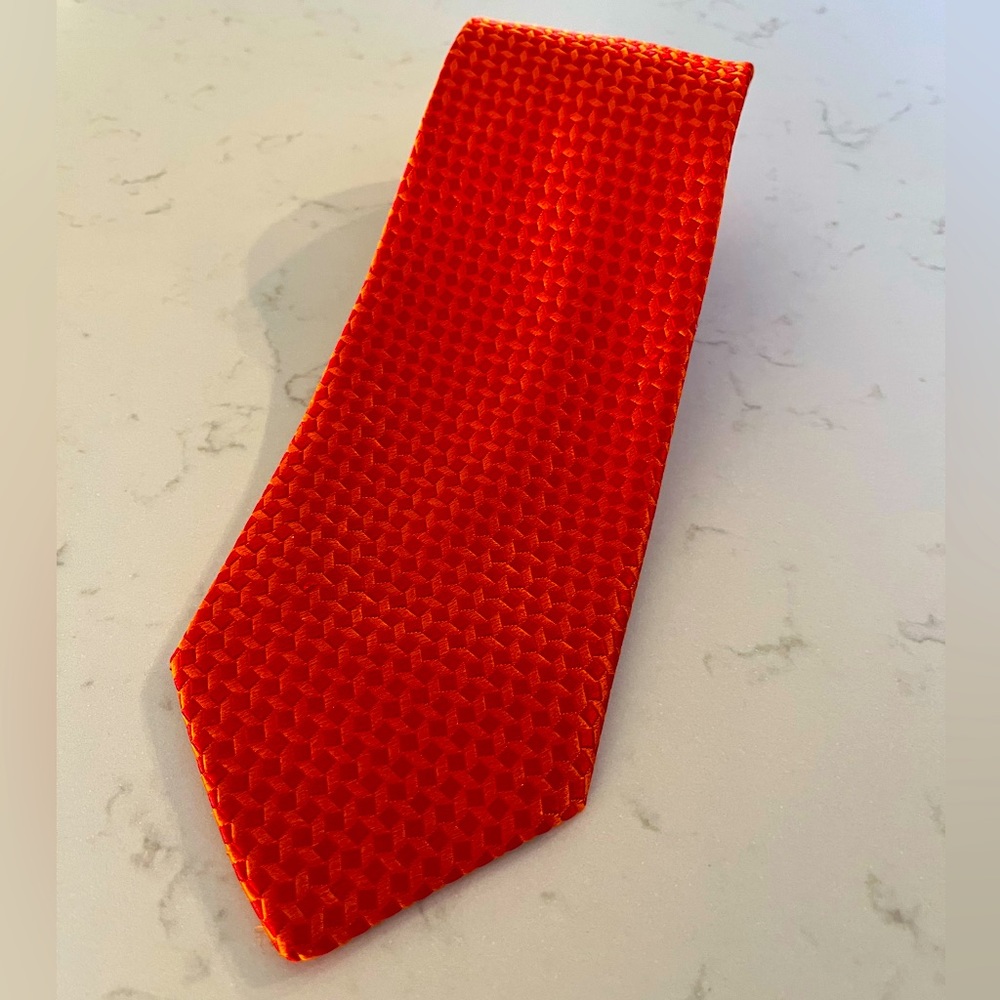 Geoffrey Beene 100% Silk Tie - Orange
